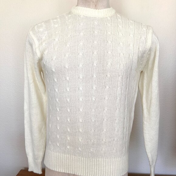 80's Ivory Pullover Sweater - Size Medium - Forum Sportswear - Picture 3 of 7